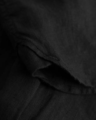 KnowledgeCotton Apparel Regular Linen Stand Collar Shirt Black Jet