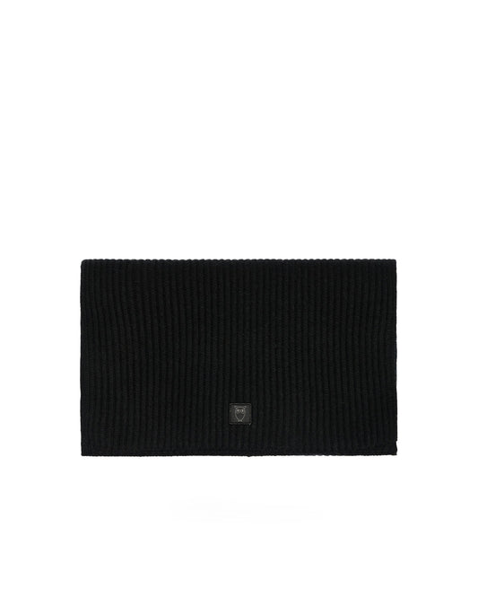 KnowledgeCotton Apparel Fine Merino Wool Scarf Black Jet