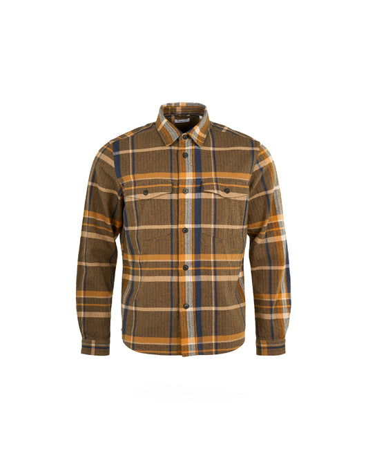 KnowledgeCotton Apparel Pine Check Overshirt Total Eclipse