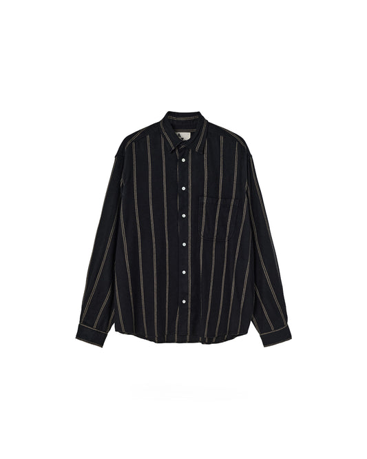 La Paz Carvalho Baggy Oversized Shirt Black / Ecru Stripes