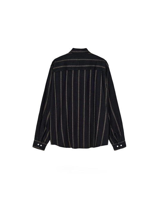 La Paz Carvalho Baggy Oversized Shirt Black / Ecru Stripes