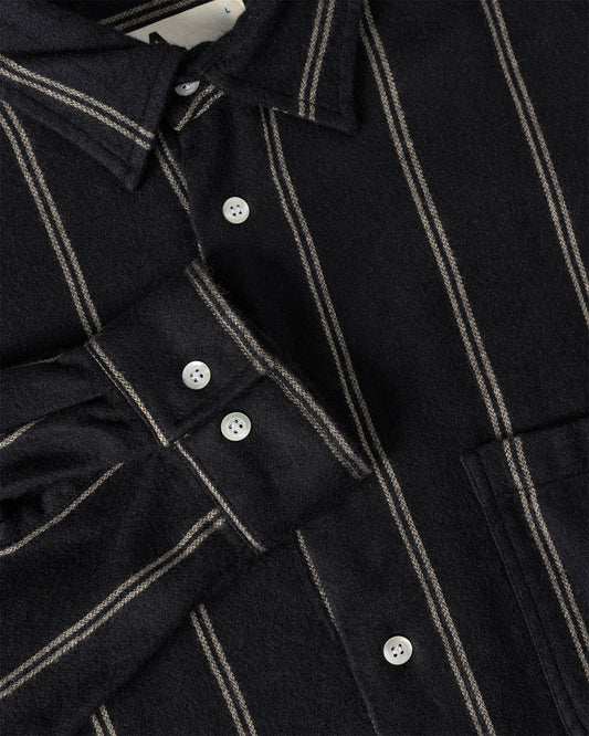 La Paz Carvalho Baggy Oversized Shirt Black / Ecru Stripes