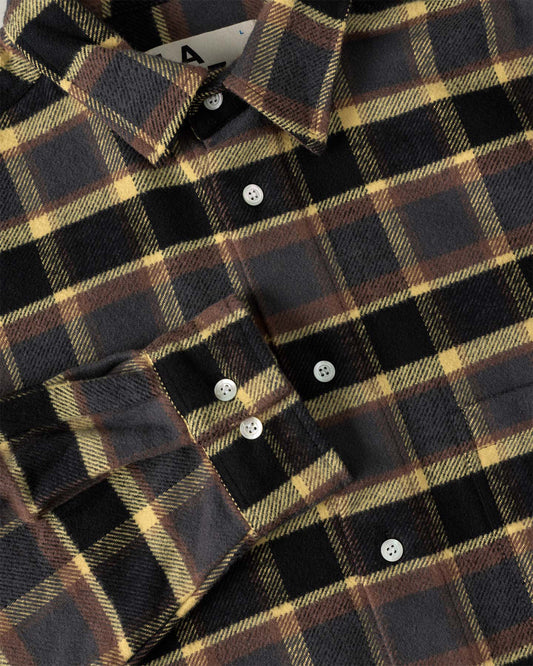 La Paz Carvalho Baggy Oversized Shirt Yellow Checks