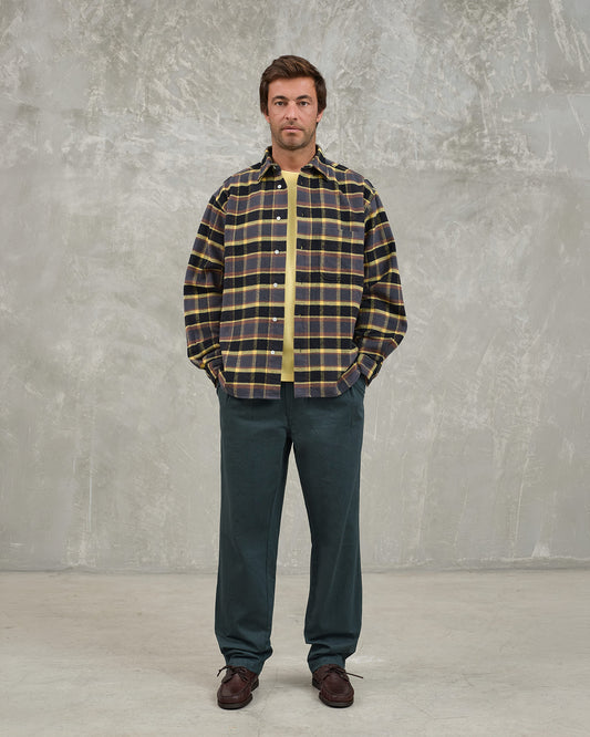 La Paz Carvalho Baggy Oversized Shirt Yellow Checks