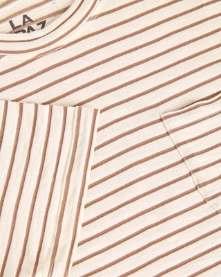 La Paz Guerreiro Pocket T-shirt Aztec Brown Stripes