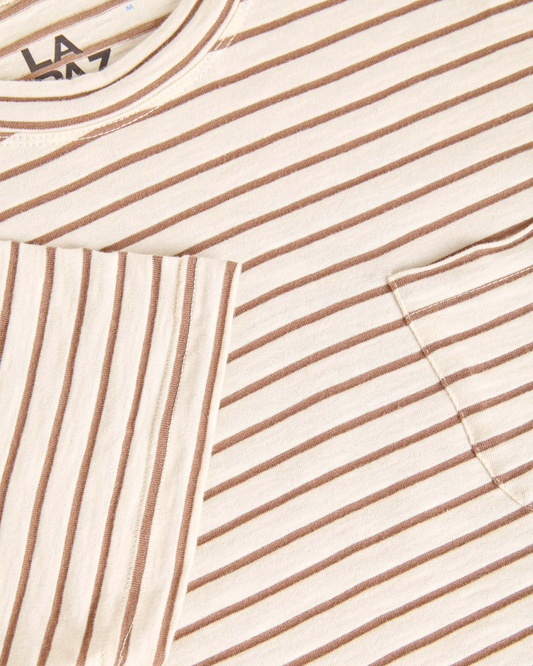 La Paz Guerreiro Pocket T-shirt Aztec Brown Stripes