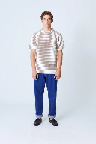 La Paz Guerreiro Pocket T-shirt Aztec Brown Stripes