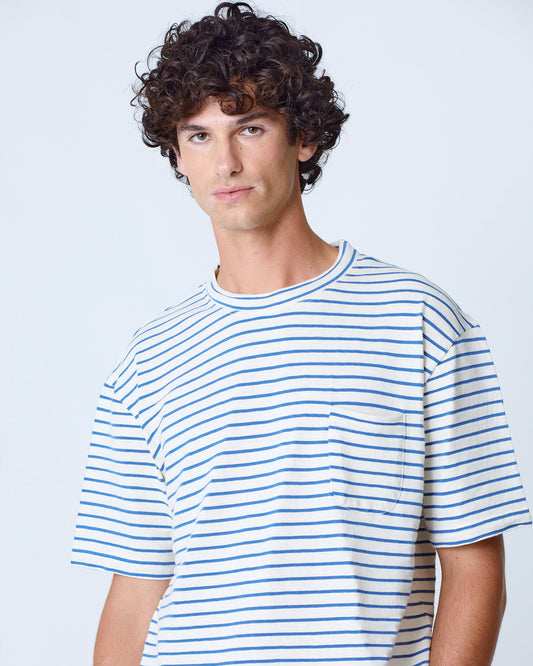 La Paz Guerreiro Pocket T-shirt Indigo Stripes