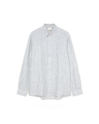La Paz Bastos Smoked Pearl Linen St Grey Linen Shirt