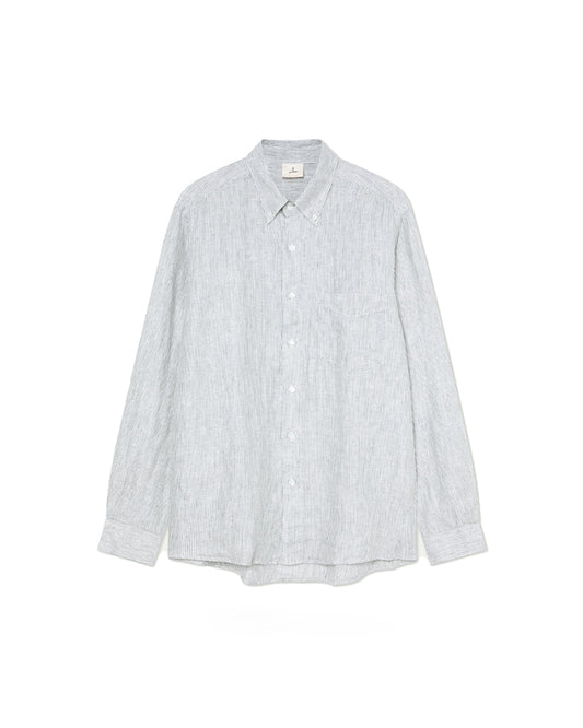 La Paz Bastos Smoked Pearl Linen St Grey Linen Shirt