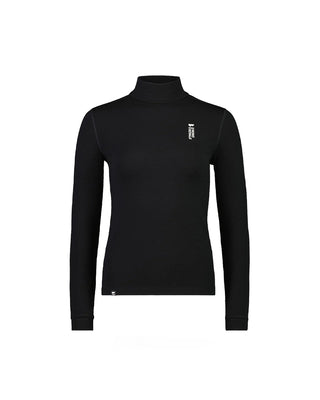 Mons Royale Womens Cascade Merino Flex 200 Mock Neck LS Black