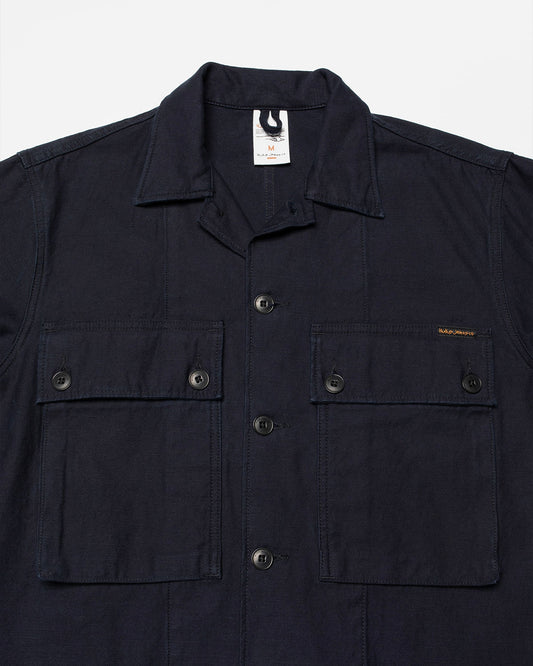 Nudie Jeans Nino Shirt Back Sateen Indigo