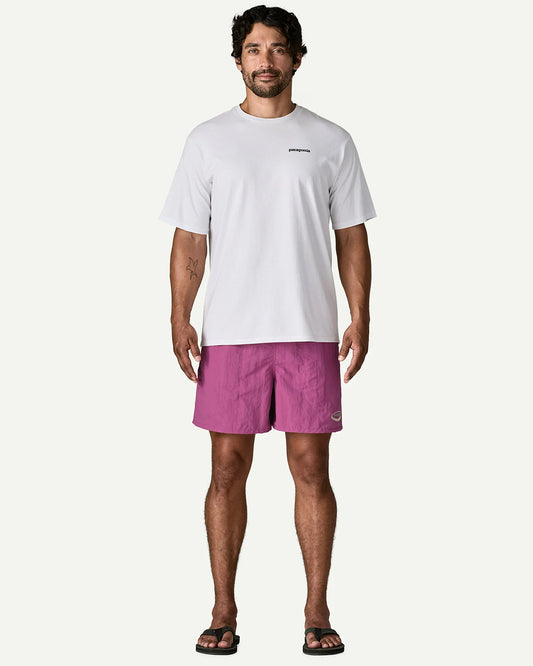 Patagonia Men's Baggies Shorts 5" '95 Oval Logo: Faded Magenta