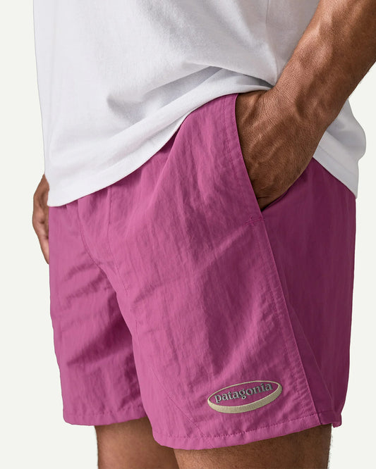 Patagonia Men's Baggies Shorts 5" '95 Oval Logo: Faded Magenta