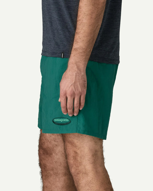 Patagonia Men's Baggies Shorts 5 in '95 Oval Logo: Gem Green