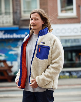 Patagonia Men's Classic Retro-X Jacket Dark Natural w/Cobalt Blue