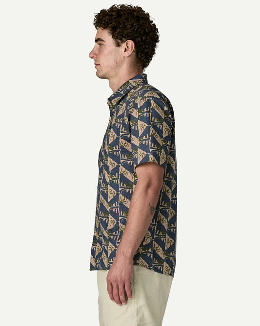 Patagonia Men's Go To Shirt Jaguar Geo: Dolomite Blue