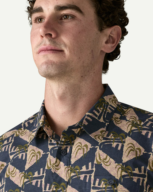 Patagonia Men's Go To Shirt Jaguar Geo: Dolomite Blue