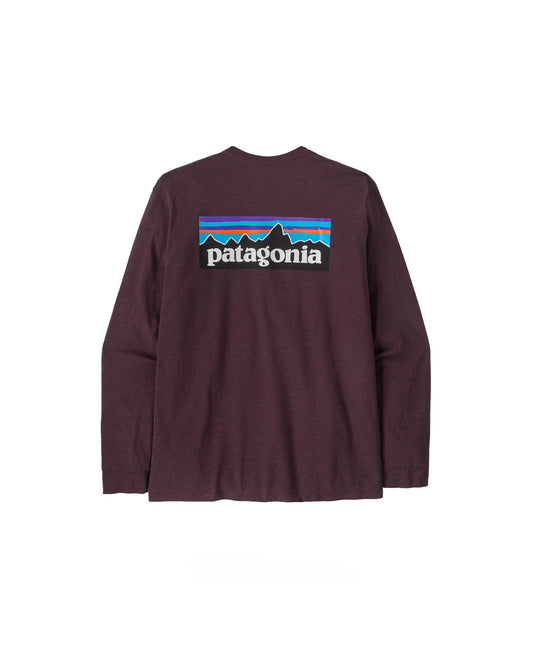 Patagonia Men's L/S P-6 Logo Responsibili-Tee Berry Fig