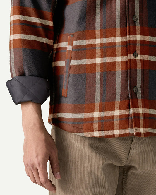 Patagonia Men's Lightweight Insulated Fjord Flannel Shirt Ashore: Ink Black