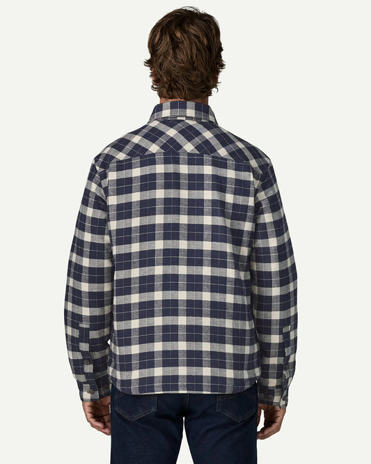 Patagonia Men's Lightweight Insulated Fjord Flannel Shirt Evergreen Fjord: Smolder Blue