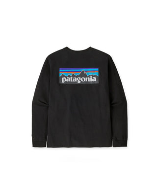 Patagonia Men's Long-Sleeved P-6 Logo Responsibili-Tee® Black