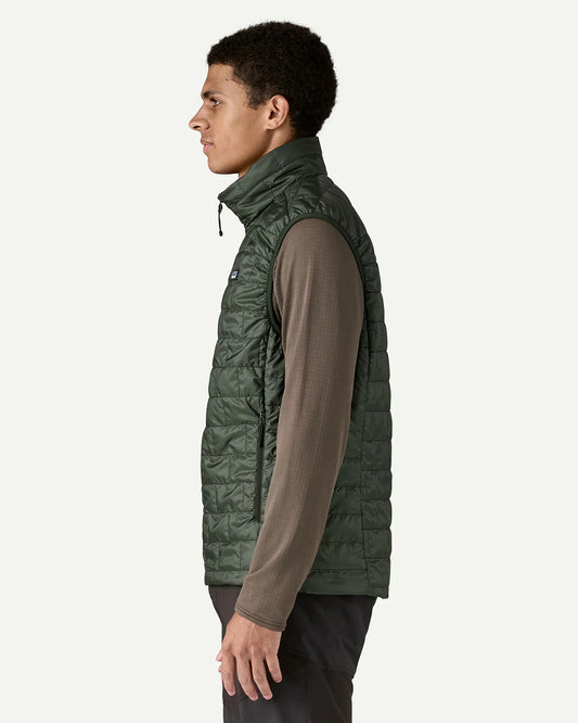 Patagonia Men's Nano Puff Vest Old Growth Green model side