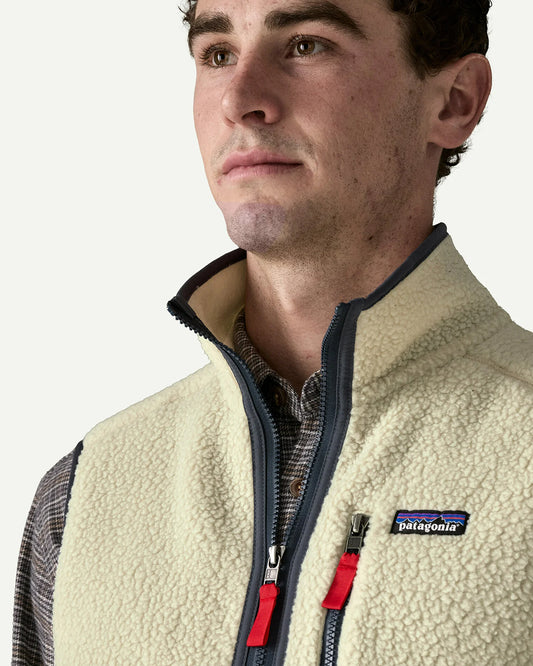 Patagonia Men's Retro Pile Vest Pelican / Smolder Blue