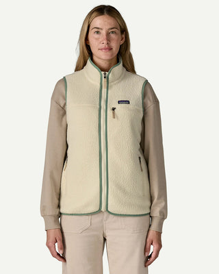 Patagonia Women's Retro Pile Vest Natural / Ellwood Green