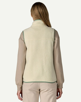 Patagonia Women's Retro Pile Vest Natural / Ellwood Green