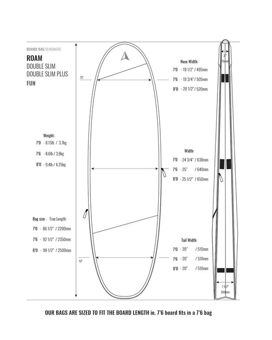 ROAM Tech PLUS Double Slim Funboard Board Bag