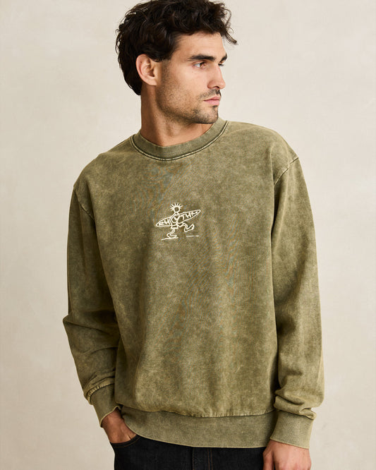 Rhythm Drifter Salt Wash Crew Olive