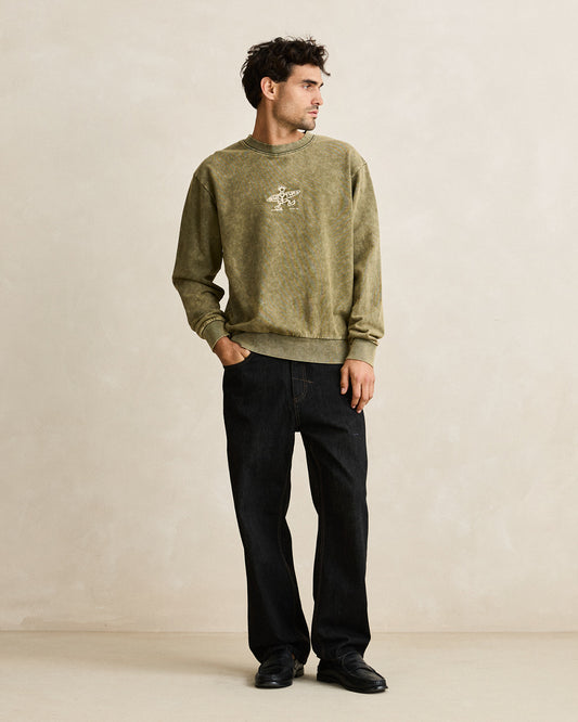 Rhythm Drifter Salt Wash Crew Olive