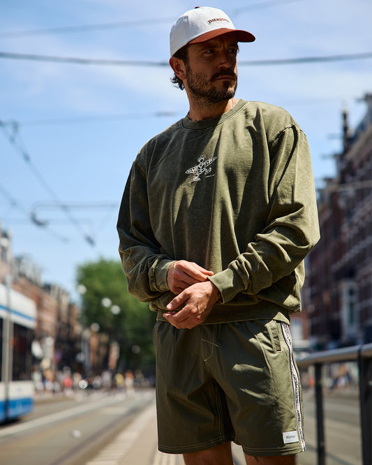 Rhythm Drifter Salt Wash Crew Olive