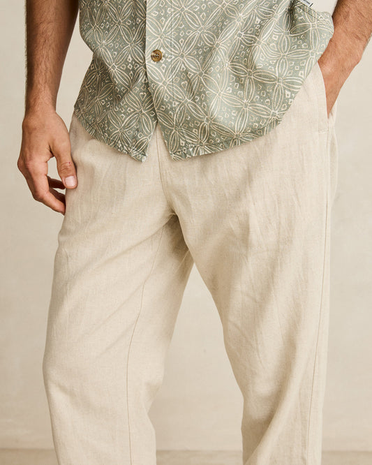 Rhythm Linen Jam Pant Bone
