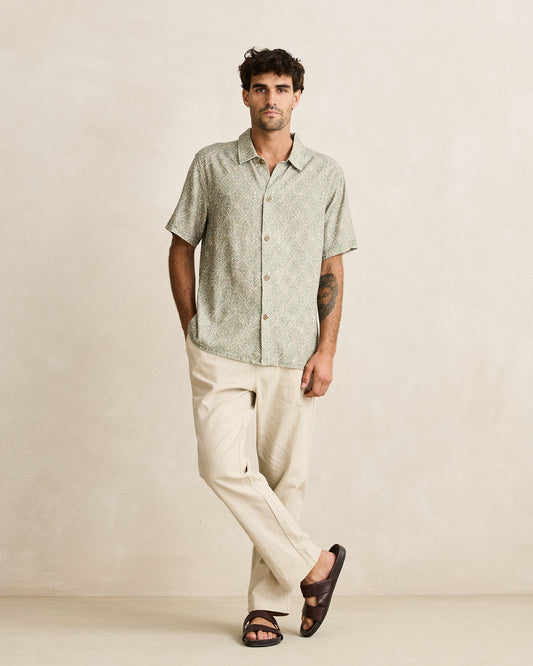Rhythm Linen Jam Pant Bone