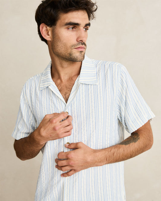 Rhythm Novelty Stripe SS Shirt White