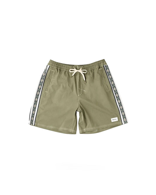 Rhythm Panel Stripe Beach Short Olive