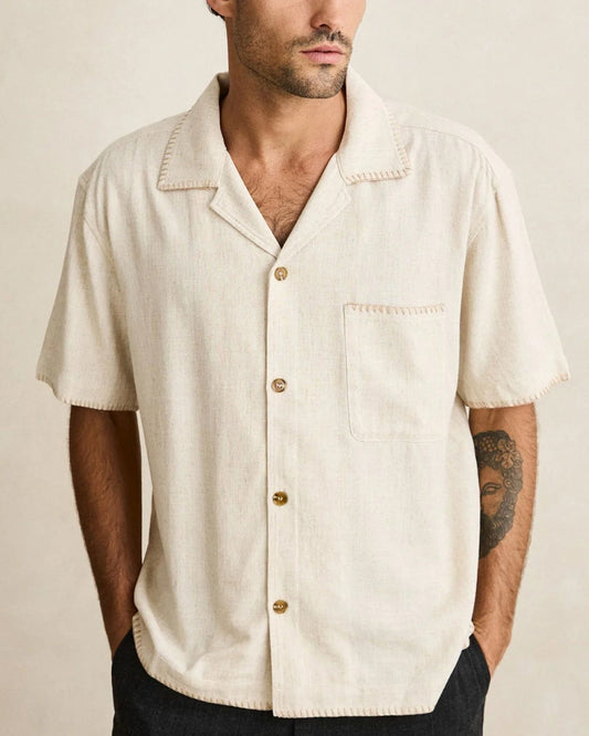 Rhythm Relaxed Whip Stitch S/S Shirt Natural