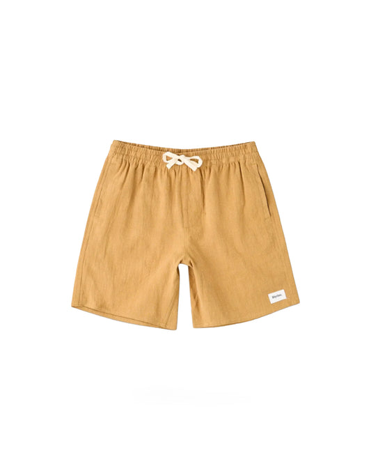Rhythm Textured Linen Jam Short Tobacco