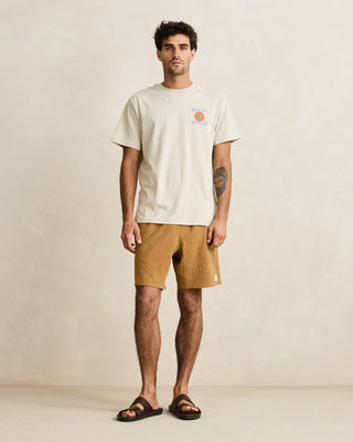 Rhythm Textured Linen Jam Short Tobacco