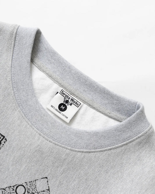 Service Works Frequent Flyer Crewneck Heather Grey