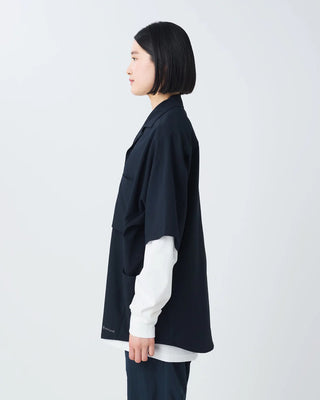 Snow Peak Airo Short Sleeve Shirt Black model side