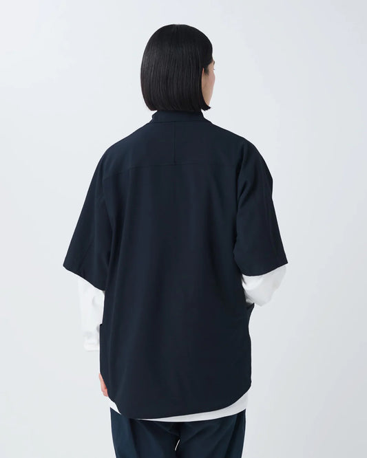 Snow Peak Airo Short Sleeve Shirt Black model back