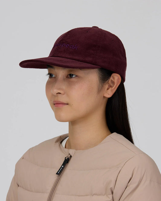 Snow Peak Corduroy Logo Design Cap Burgundy