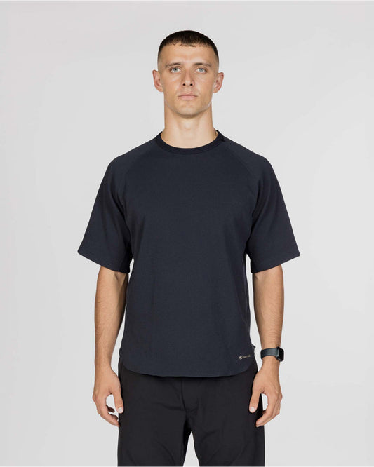 Snow Peak Dry Waffle T-Shirt Dark Navy model 1
