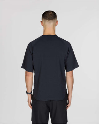 Snow Peak Dry Waffle T-Shirt Dark Navy model back