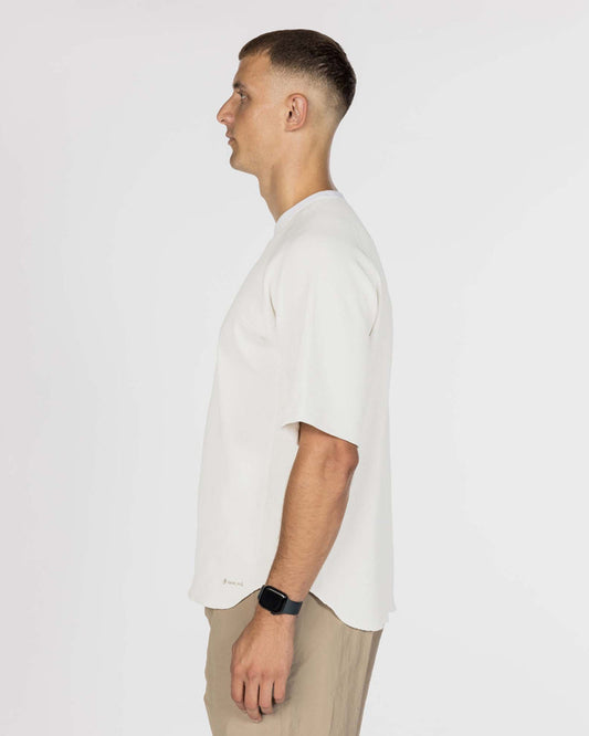 Snow Peak Dry Waffle T-Shirt Off White model side