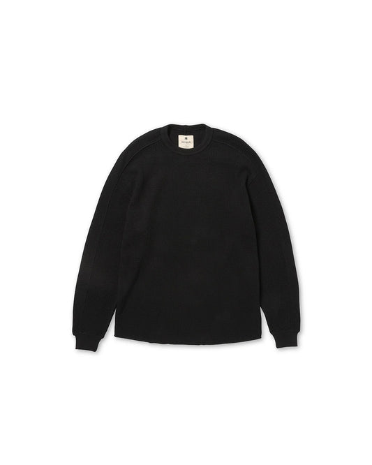 Snow Peak Heavyweight Waffle Pullover Black