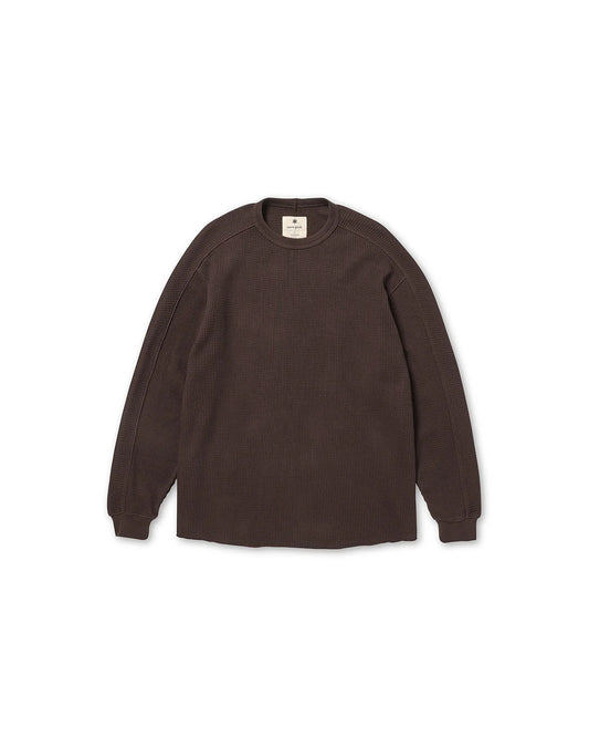 Snow Peak Heavyweight Waffle Pullover Dark Brown
